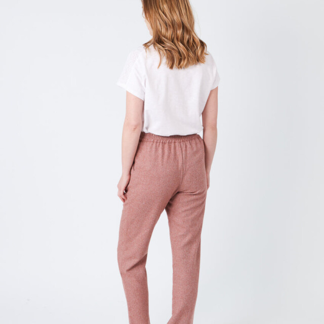 Maison Solfin - Pantalon femme chevrons marron cuivré – 52
