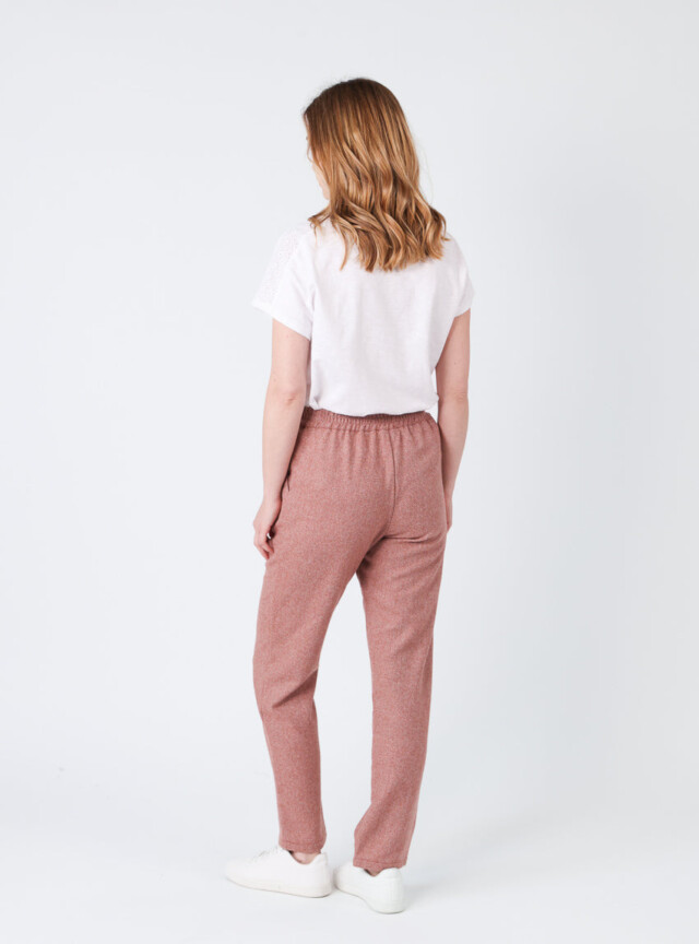 Maison Solfin - Pantalon femme chevrons marron cuivré – 52