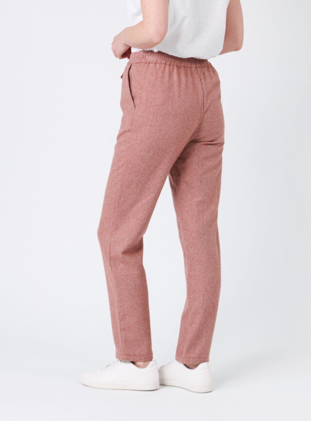 Maison Solfin - Pantalon femme chevrons marron cuivré – 52