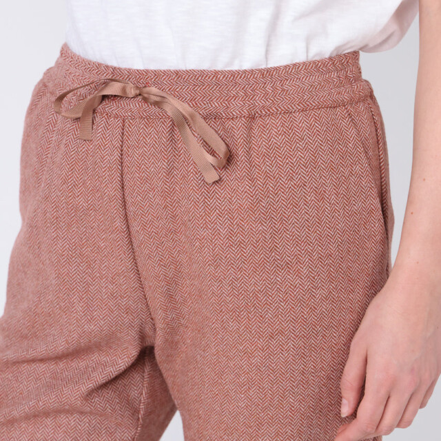 Maison Solfin - Pantalon femme chevrons marron cuivré – 52