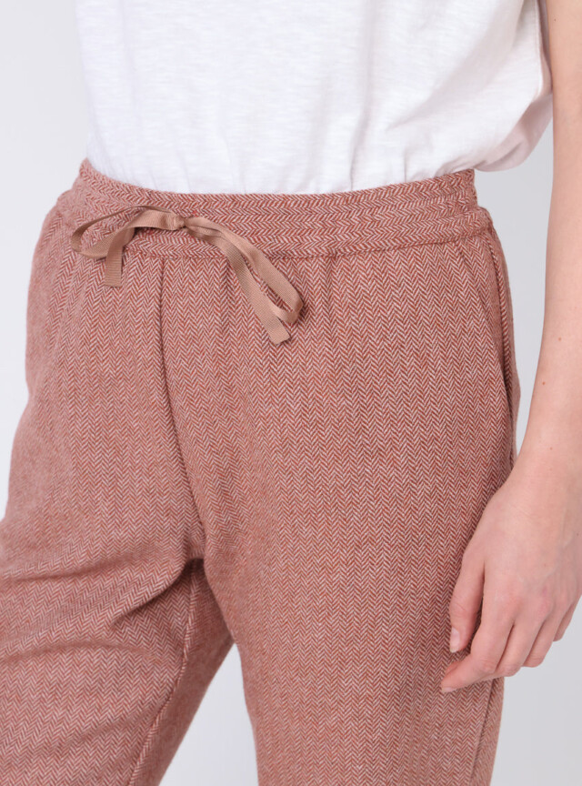 Maison Solfin - Pantalon femme chevrons marron cuivré – 52