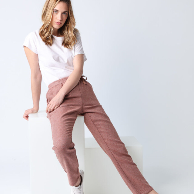 Maison Solfin - Pantalon femme chevrons marron cuivré – 52