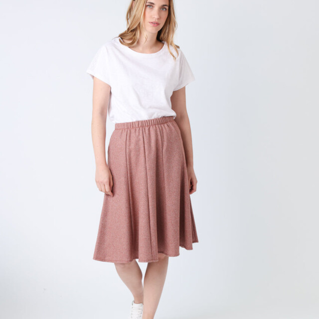Maison Solfin - Jupe femme en laine chevrons marron – 48