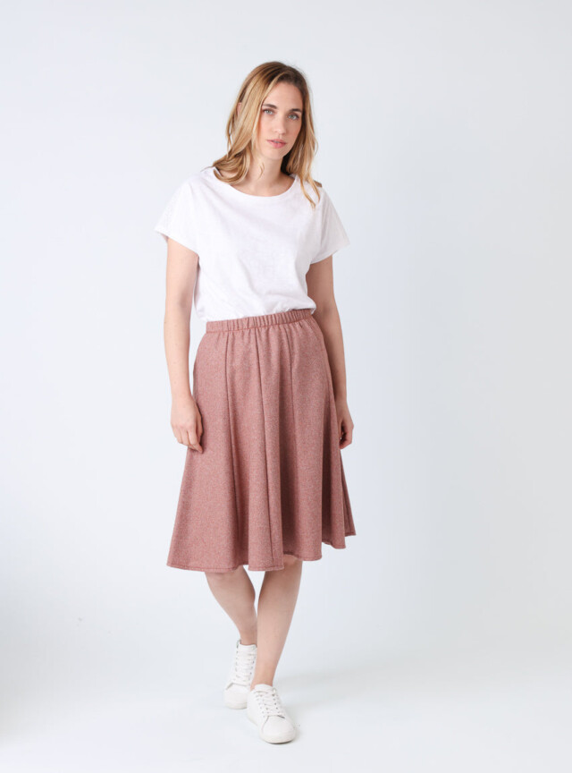 Maison Solfin - Jupe femme en laine chevrons marron – 48