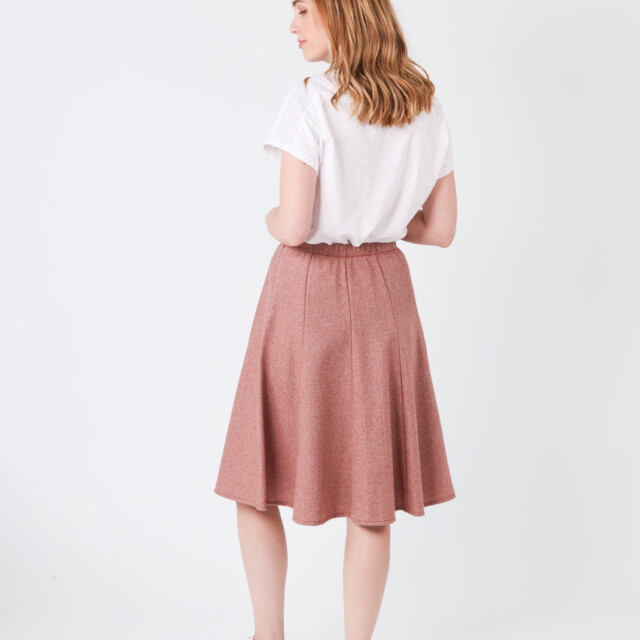 Maison Solfin - Jupe femme en laine chevrons marron – 48