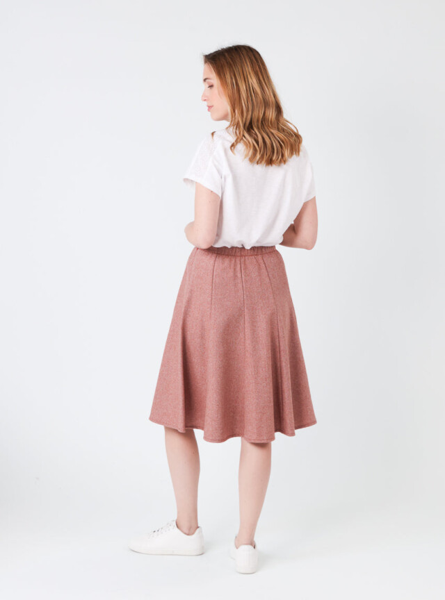 Maison Solfin - Jupe femme en laine chevrons marron – 48