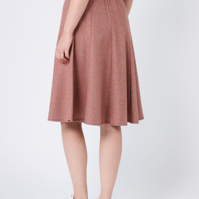 Maison Solfin - Jupe femme en laine chevrons marron – 48