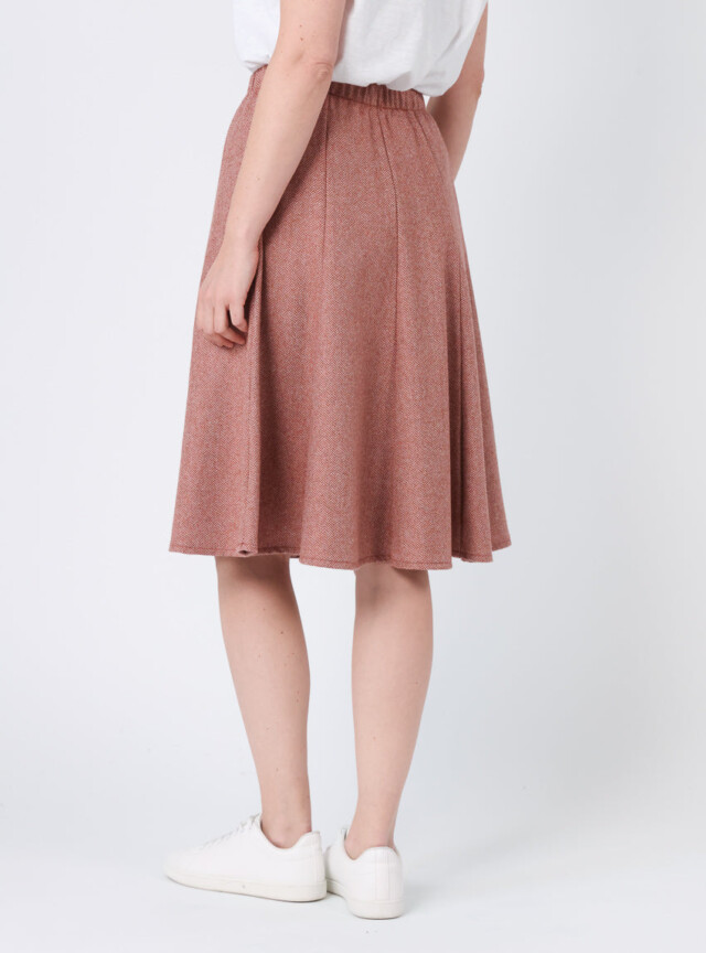 Maison Solfin - Jupe femme en laine chevrons marron – 48