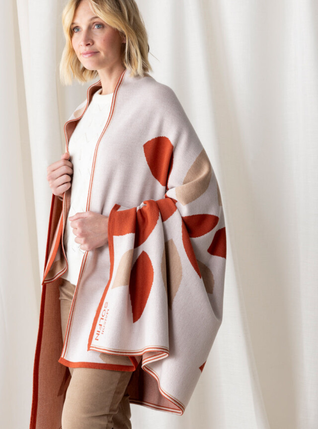 Maison Solfin - Plaid adulte en laine mérinos beige – U
