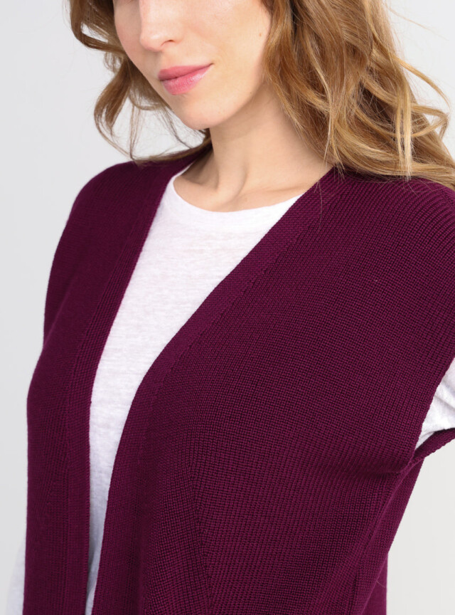 Maison Solfin - Gilet sans manches femme en laine violet – 3