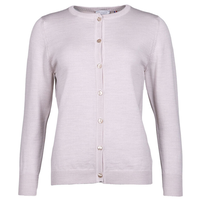 Maison Solfin - Cardigan femme en laine beige naturel – 52