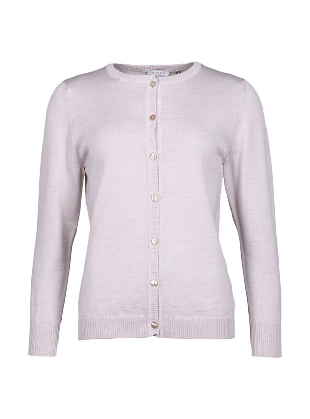 Maison Solfin - Cardigan femme en laine beige naturel – 52