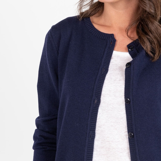 Maison Solfin - Cardigan femme en laine bleu marine – 48
