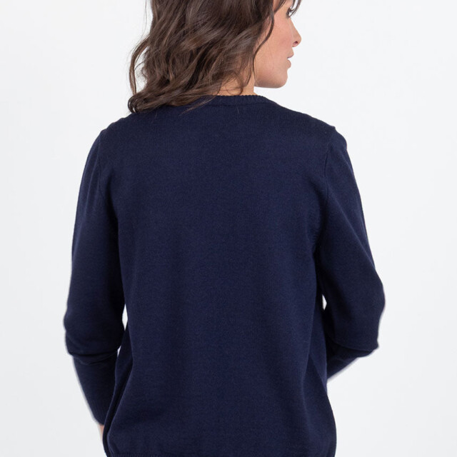 Maison Solfin - Cardigan femme en laine bleu marine – 48