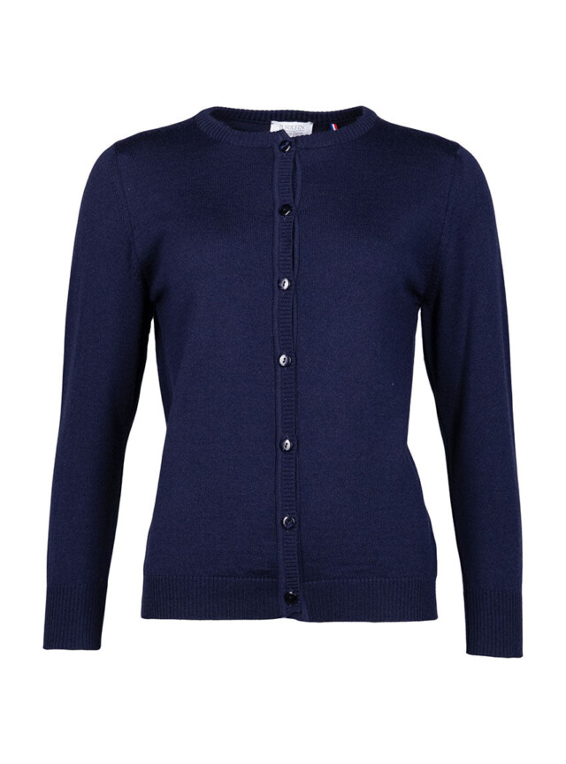Maison Solfin - Cardigan femme en laine bleu marine – 48