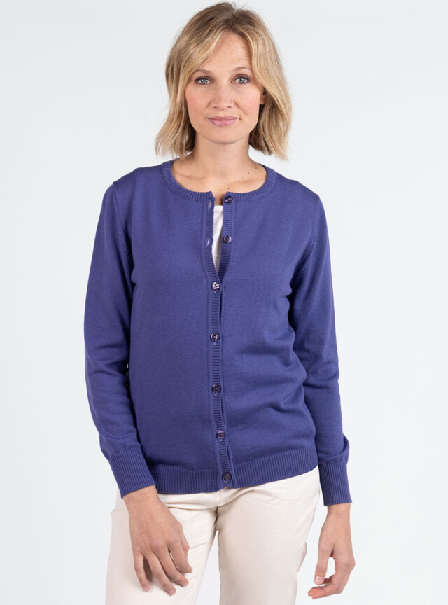 Maison Solfin - Cardigan femme en laine violet lavande – 48