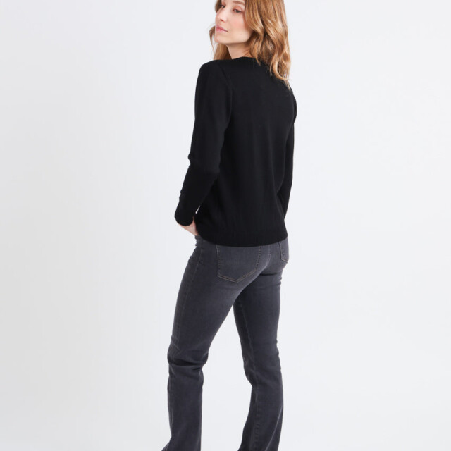 Maison Solfin - Cardigan femme en laine mérinos noir – 52