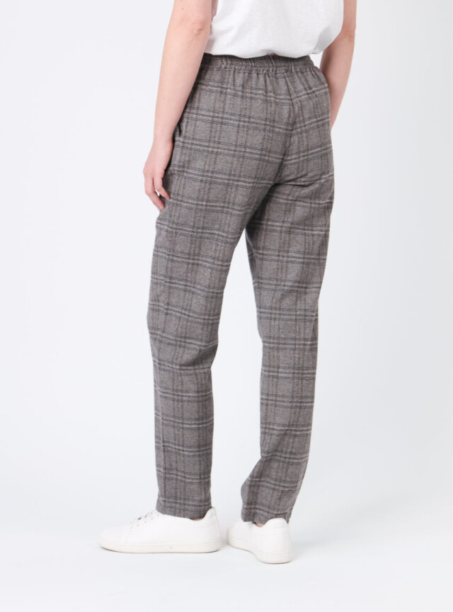 Maison Solfin - Pantalon femme carreaux gris en viscose – 52