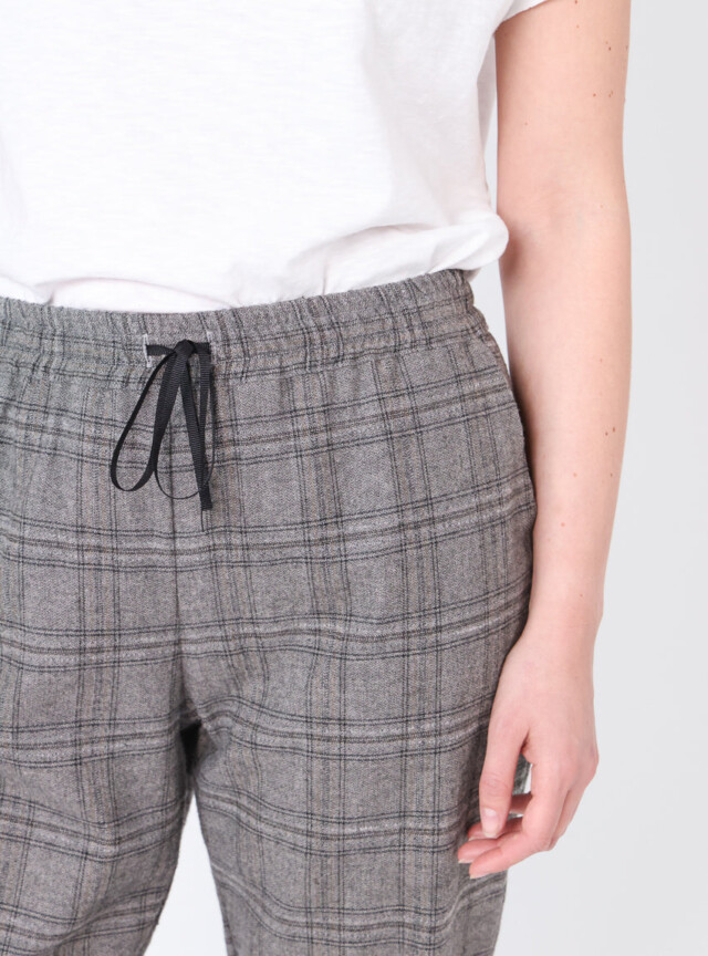 Maison Solfin - Pantalon femme carreaux gris en viscose – 52