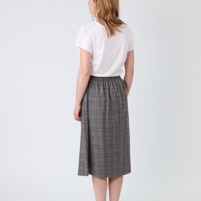 Maison Solfin - Jupe midi femme à carreaux gris – 44