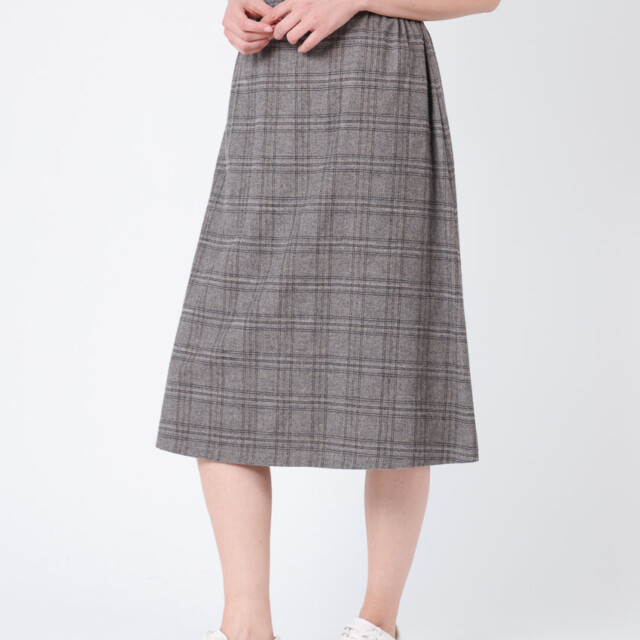 Maison Solfin - Jupe midi femme à carreaux gris – 44