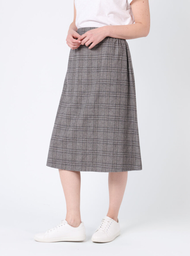 Maison Solfin - Jupe midi femme à carreaux gris – 44