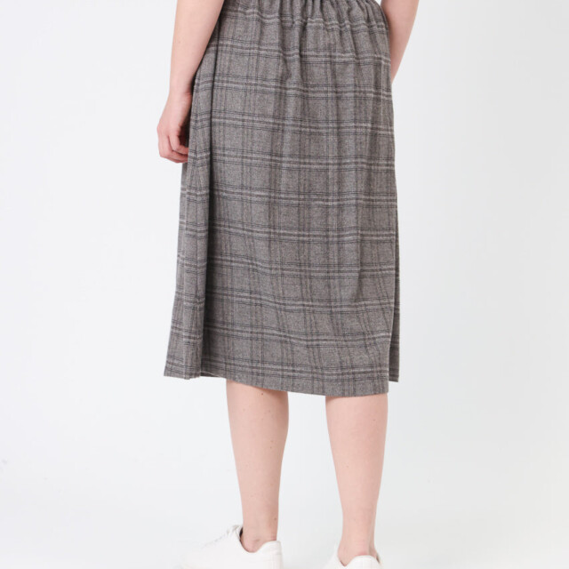 Maison Solfin - Jupe midi femme à carreaux gris – 44