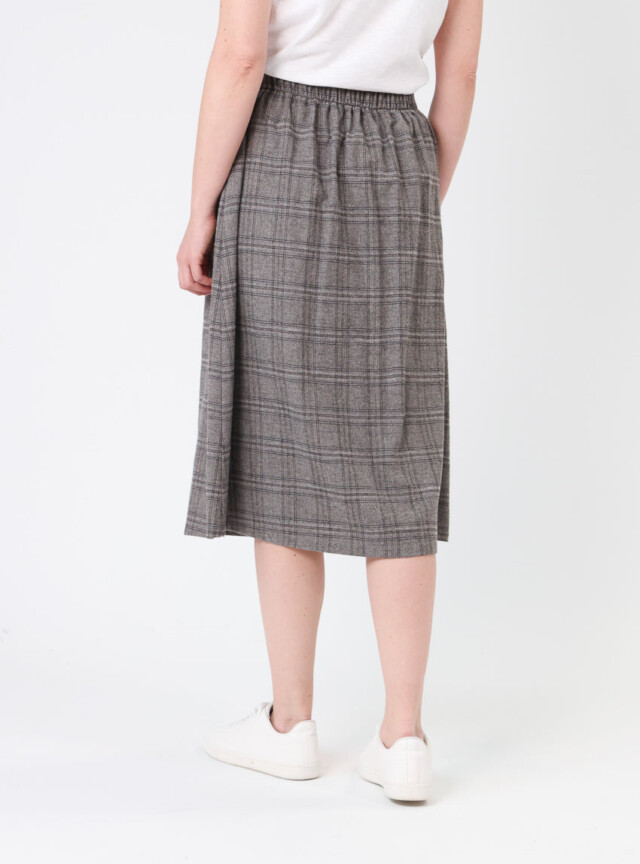 Maison Solfin - Jupe midi femme à carreaux gris – 44