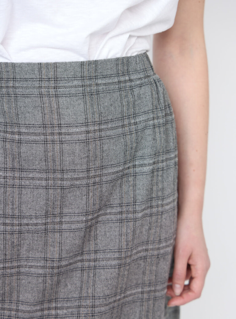 Maison Solfin - Jupe midi femme à carreaux gris – 44