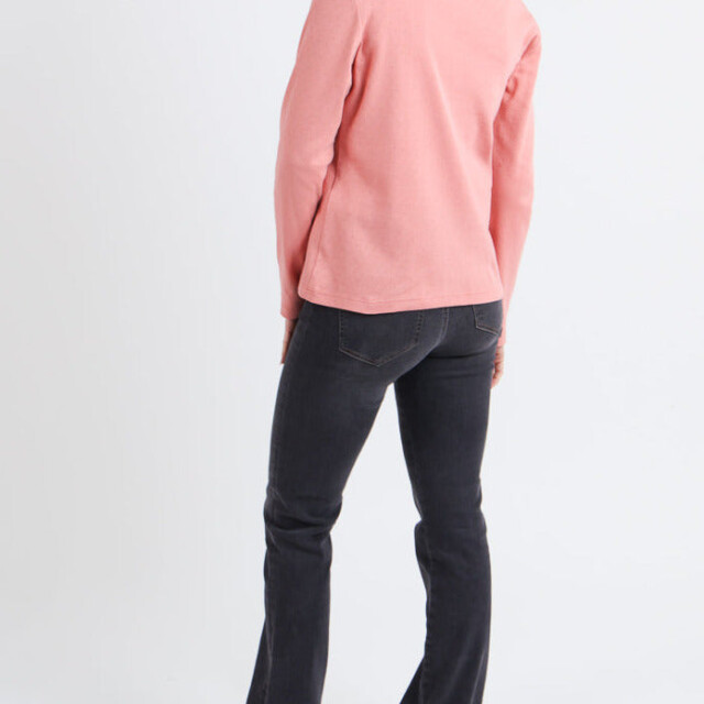 Maison Solfin - T-shirt femme col montant en coton rose – 3