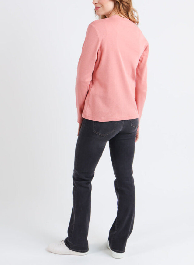Maison Solfin - T-shirt femme col montant en coton rose – 3