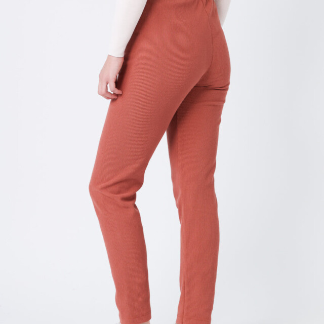 Maison Solfin - Pantalon femme en maille côtelée orange – 5