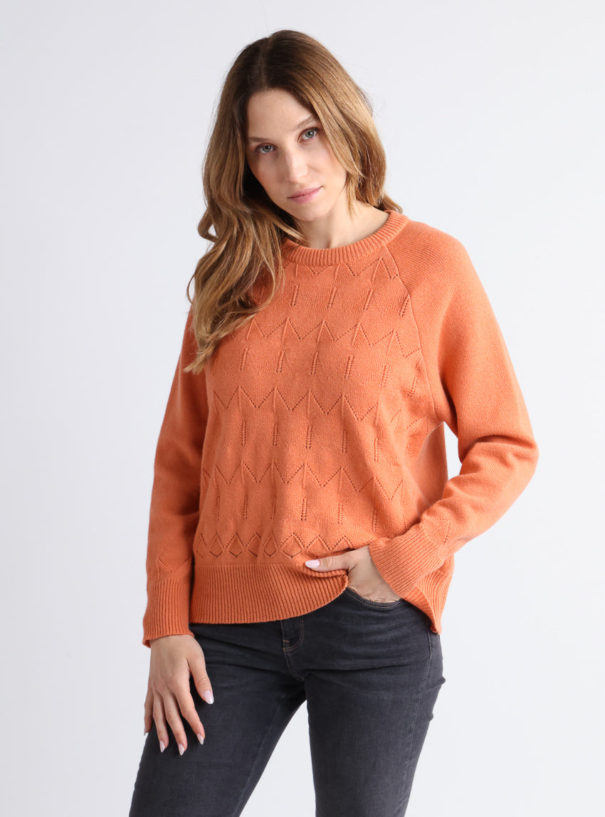 7791 orange light 1 Maison Solfin - Pull femme laine et cachemire orange – 4