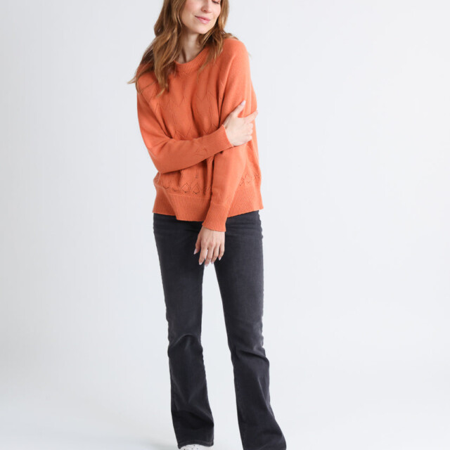 Maison Solfin - Pull femme laine et cachemire orange – 4