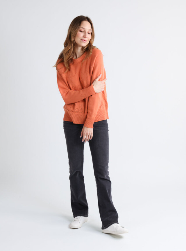 Maison Solfin - Pull femme laine et cachemire orange – 4