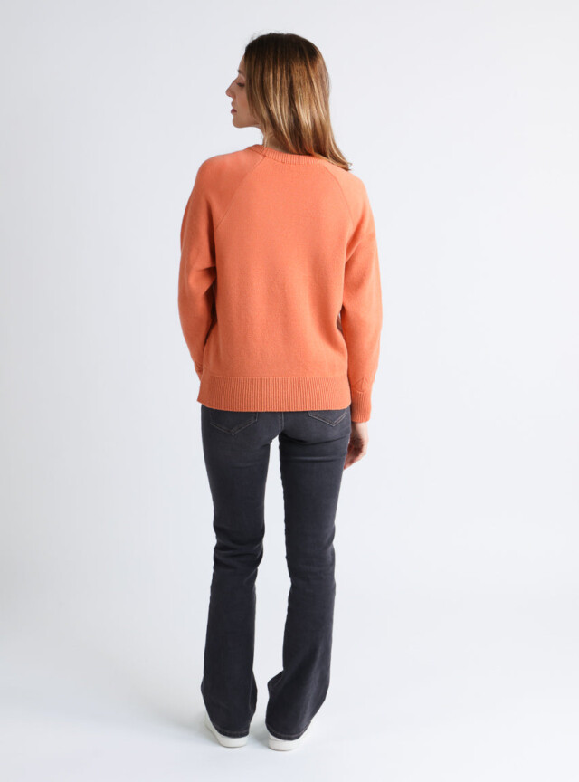 Maison Solfin - Pull femme laine et cachemire orange – 4