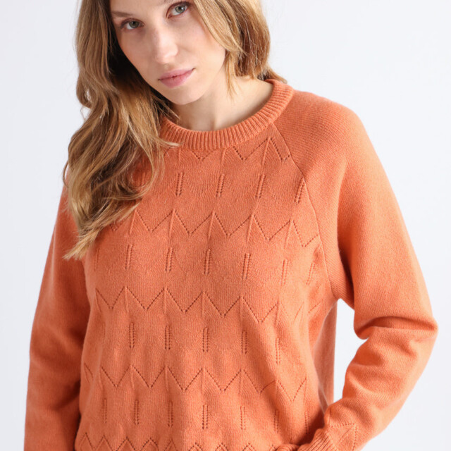 Maison Solfin - Pull femme laine et cachemire orange – 4