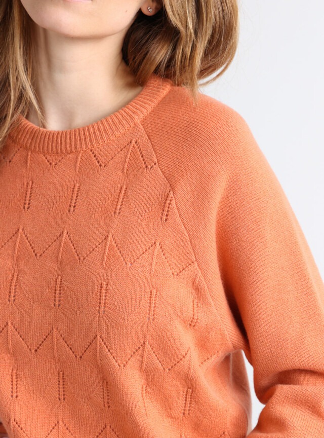 Maison Solfin - Pull femme laine et cachemire orange – 4