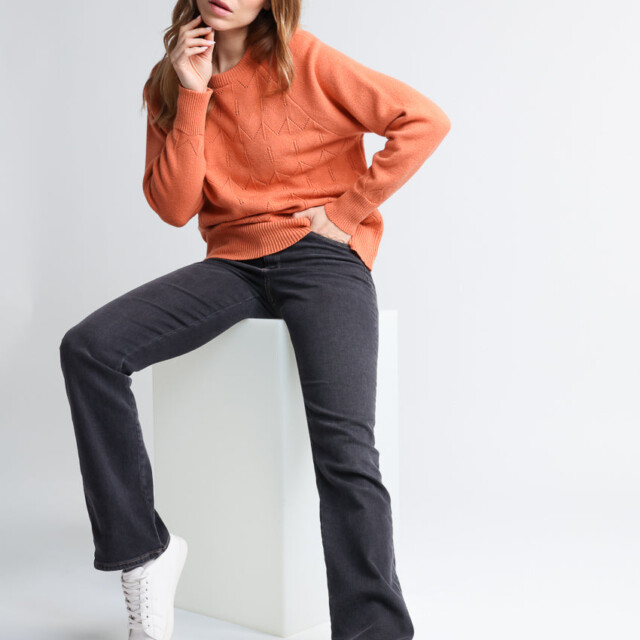 Maison Solfin - Pull femme laine et cachemire orange – 4