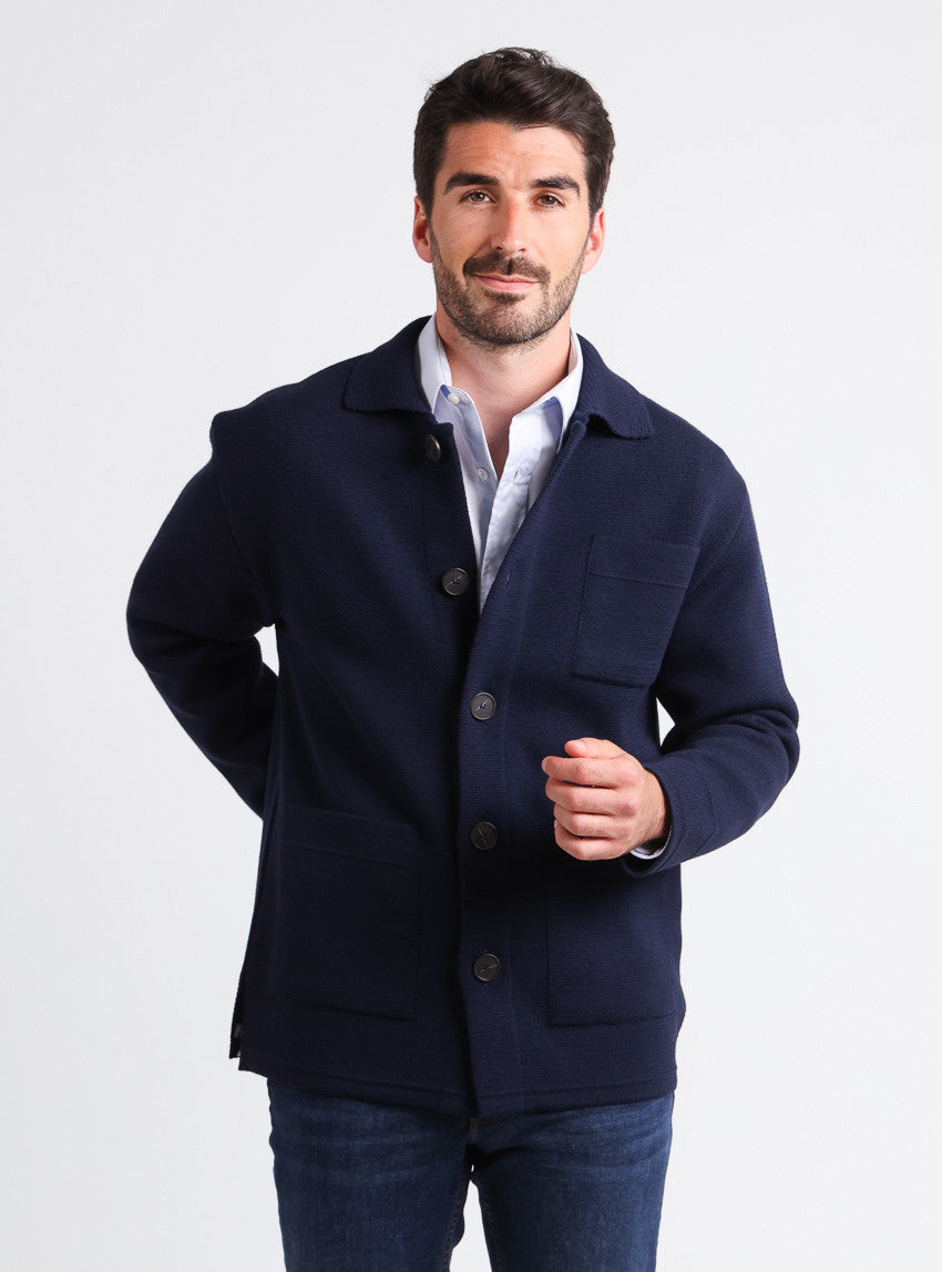7795 MAR VESTE Maison Solfin - Veste homme en laine bleu marine – 6