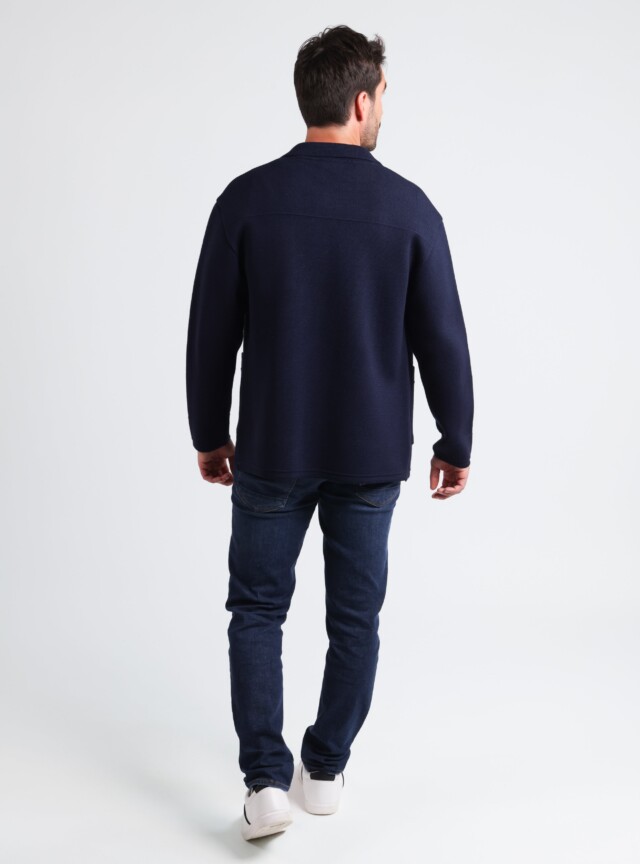 Maison Solfin - Veste homme en laine bleu marine – 6