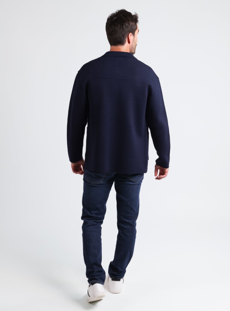 Maison Solfin - Veste homme en laine bleu marine – 6
