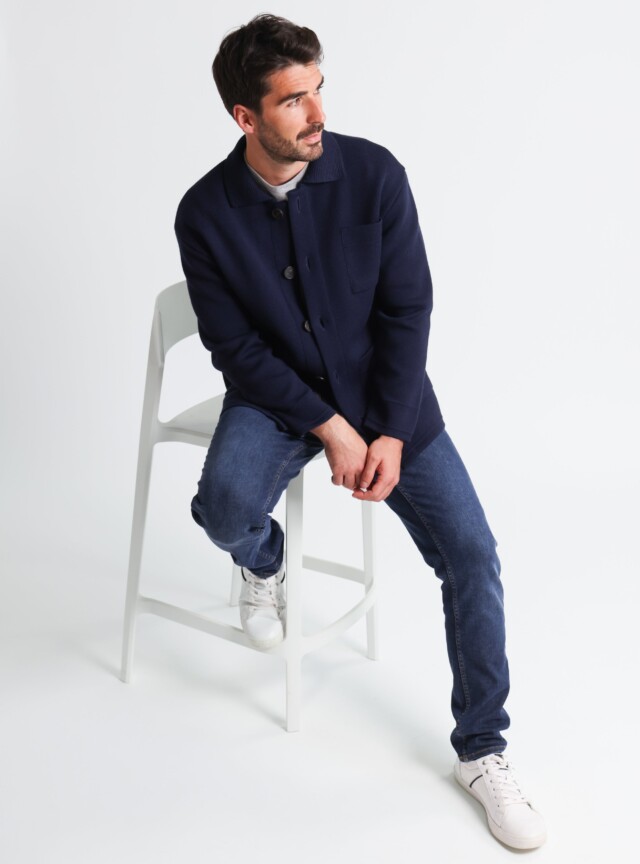 Maison Solfin - Veste homme en laine bleu marine – 6