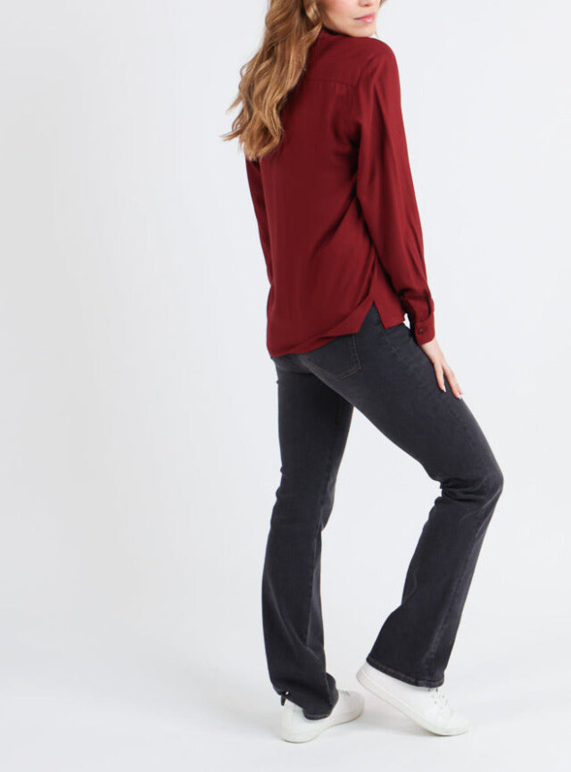 Maison Solfin - Chemisier femme en viscose rouge médoc – 46