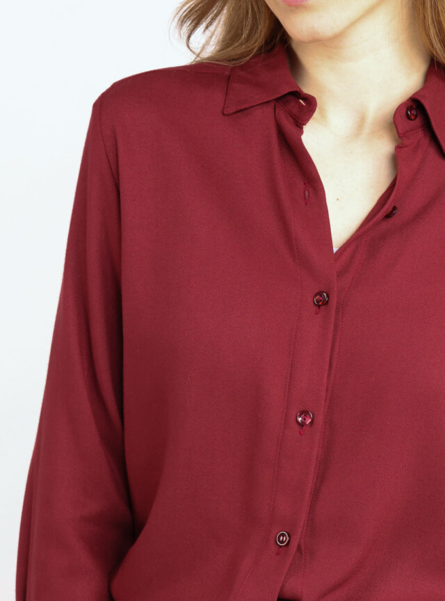 Maison Solfin - Chemisier femme en viscose rouge médoc – 46