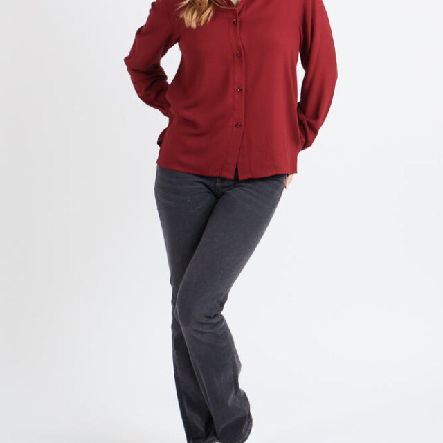 Maison Solfin - Chemisier femme en viscose rouge médoc – 46