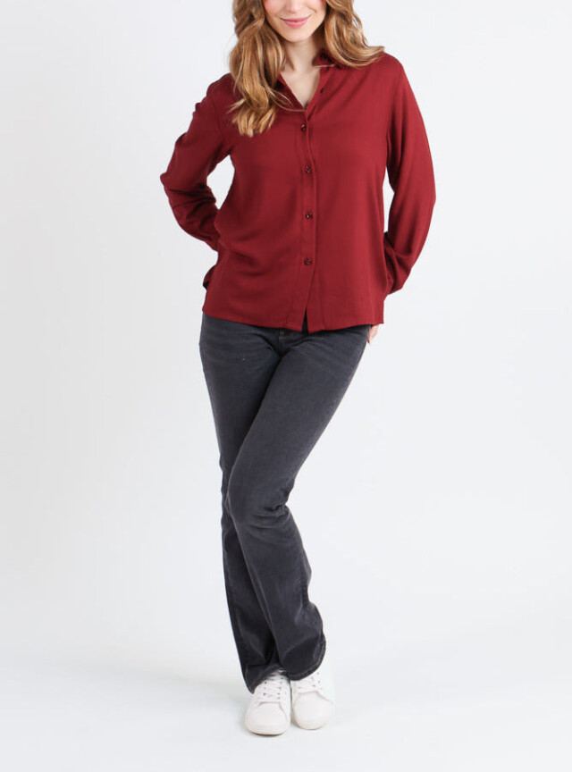 Maison Solfin - Chemisier femme en viscose rouge médoc – 46