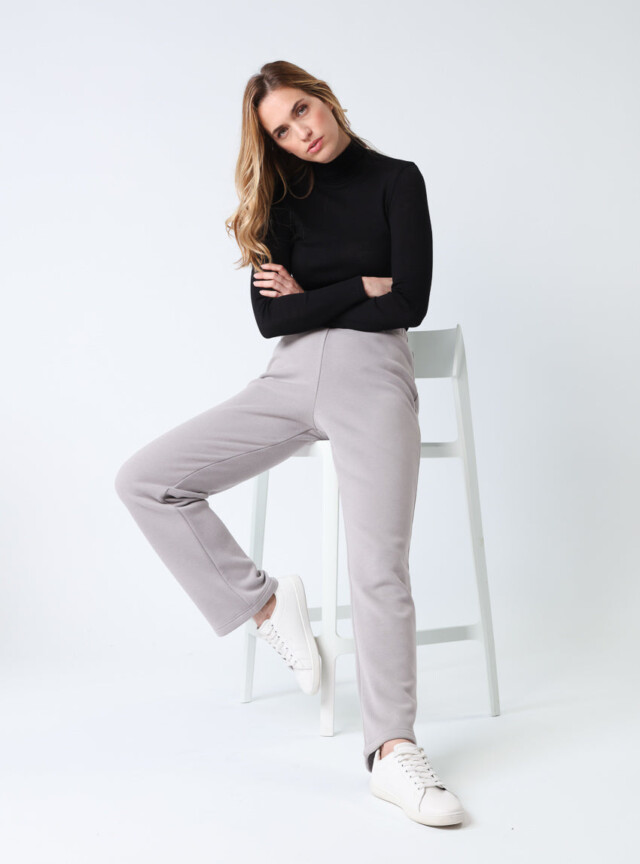 Maison Solfin - Pantalon cocooning femme en molleton gris – 4