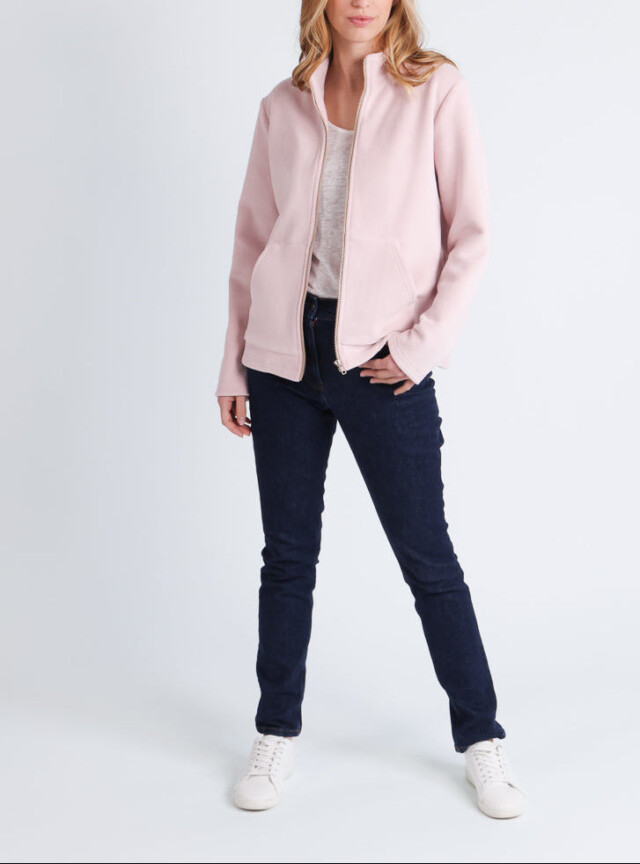 Maison Solfin - Veste zippée femme rose poudre – 5