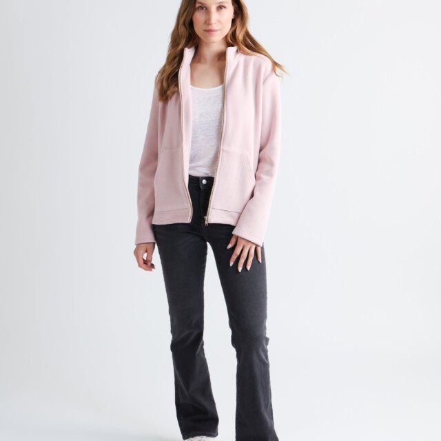 Maison Solfin - Veste zippée femme rose poudre – 5